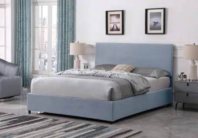 Lit Coffre SOFIA 140x190 cm Gris Clair