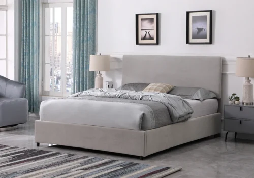 Lit Coffre SOFIA 160×200 cm Taupe Chambres à Coucher Votre Magasin de Meuble et Électroménager à La Réunion !