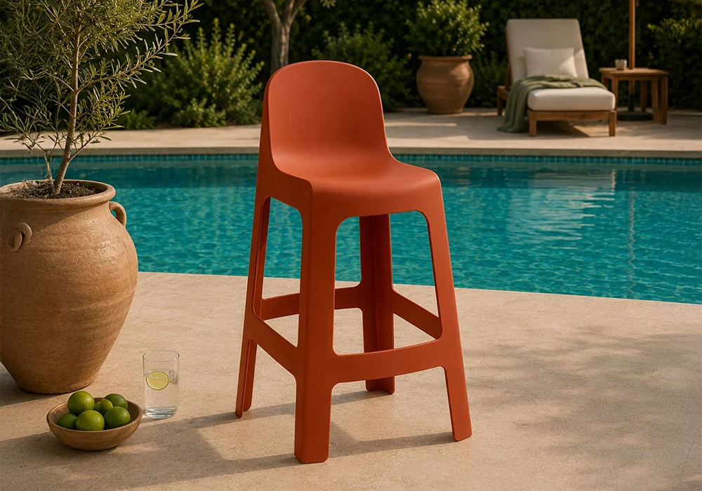 Tabouret de Bar PALMA Rouge Chaises Votre Magasin de Meuble et Électroménager à La Réunion !