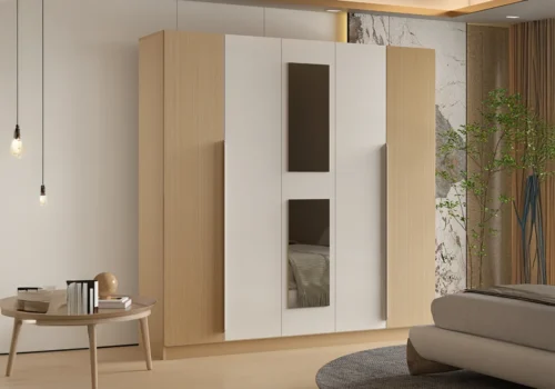 Armoire VELMORA 5 Portes/ Miroir Armoires, Commodes & Chevets Votre Magasin de Meuble et Électroménager à La Réunion !