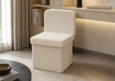 Fauteuil D'Appoint VASCA Beige Avec Rangement