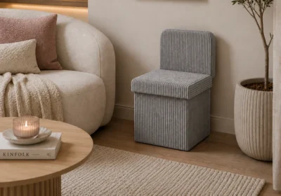 Fauteuil D'Appoint VASCA Gris Avec Rangement