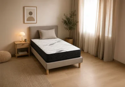 Matelas OLGA 90x190 cm – Ressorts Ensachés & Mémoire de Forme Orthopédique