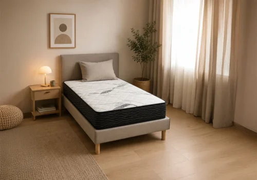 Matelas OLGA 90×190 cm – Ressorts Ensachés & Mémoire de Forme Orthopédique Chambres à Coucher Votre Magasin de Meuble et Électroménager à La Réunion !