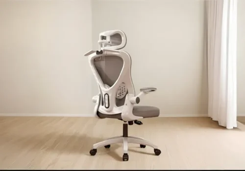 Fauteuil de Bureau Ergonomique AeroSupport Blanc/Gris Bureaux Votre Magasin de Meuble et Électroménager à La Réunion !