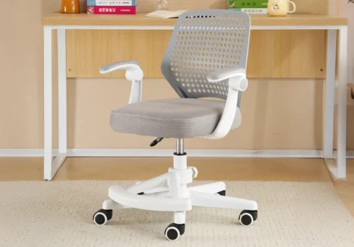 Fauteuil de Bureau Ergonomique AirMesh Blanc/ Gris Bureaux Votre Magasin de Meuble et Électroménager à La Réunion !