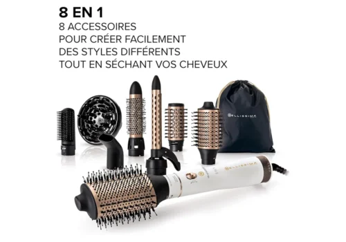 Brosse à Air Chaud avec Ions, Céramique et Kératine Air Wonder® 8 en 1 BELLISSIMA (11847A) Petits Électroménagers Votre Magasin de Meuble et Électroménager à La Réunion !
