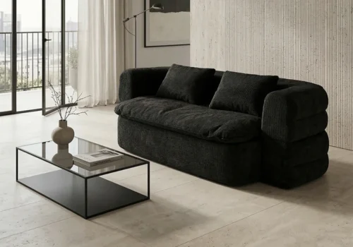 Canapé Convertible COZY Noir Compressés Votre Magasin de Meuble et Électroménager à La Réunion !