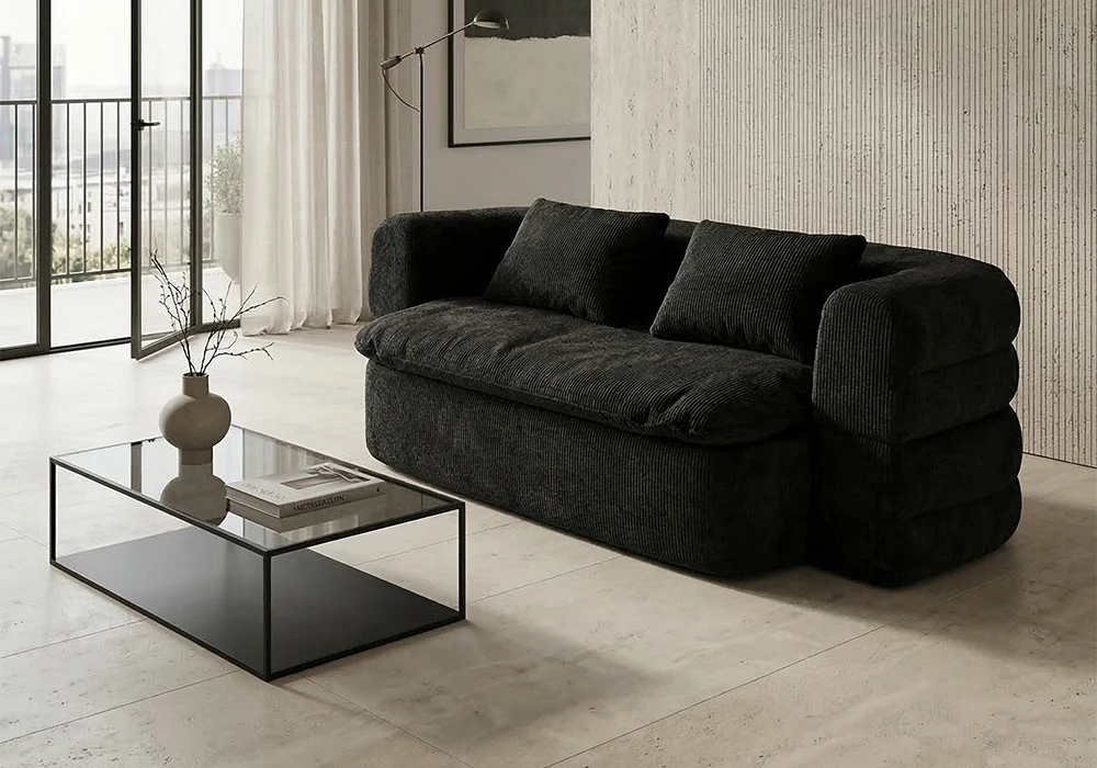 Canapé Convertible COZY Noir Compressés Votre Magasin de Meuble et Électroménager à La Réunion !
