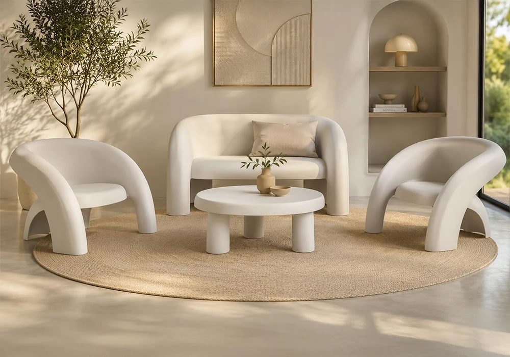 Salon de Jardin LOULA Blanc (Canapé 2 Places avec 2 Fauteuils et Table Basse) Jardins & Terrasses Votre Magasin de Meuble et Électroménager à La Réunion ! 4 Salon de Jardin LOULA Blanc (Canapé 2 Places avec 2 Fauteuils et Table Basse) – Image 1