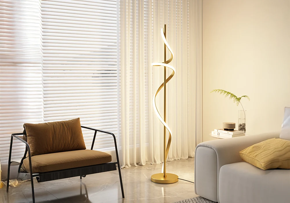 Lampadaire HELIA 40W CCT – LED Design Luxe Doré Inspirations Déco Votre Magasin de Meuble et Électroménager à La Réunion ! 5
