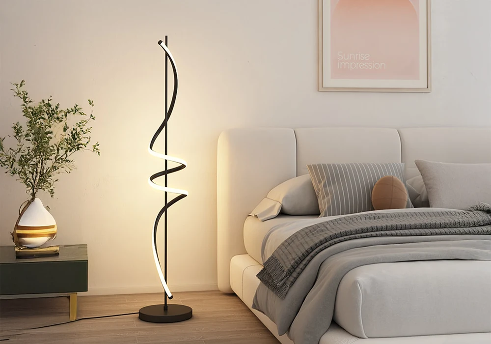 Lampadaire HELIA 40W CCT – LED Design Luxe Noir Inspirations Déco Votre Magasin de Meuble et Électroménager à La Réunion !