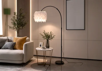Lampadaire VERA – Design Moderne Élégant Noir & Blanc