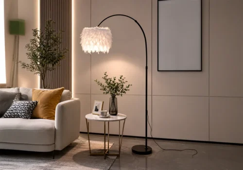 Lampadaire VERA – Design Moderne Élégant Noir & Blanc Inspirations Déco Votre Magasin de Meuble et Électroménager à La Réunion !