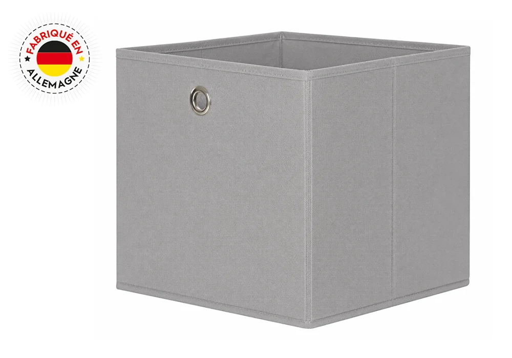 Boîte de Rangement Textile Gris Les Rangements Votre Magasin de Meuble et Électroménager à La Réunion ! 4 Boîte de Rangement Textile Gris – Image 1