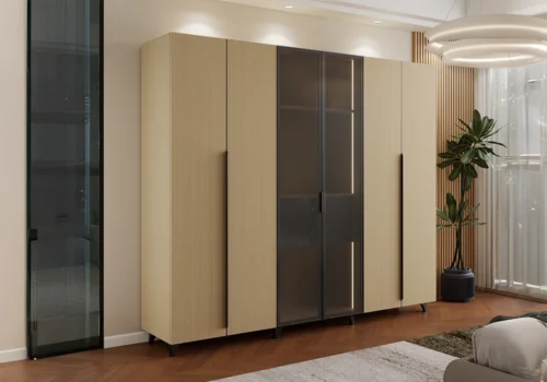 Armoire VARIO 6 Portes Chêne Armoires, Commodes & Chevets Votre Magasin de Meuble et Électroménager à La Réunion !