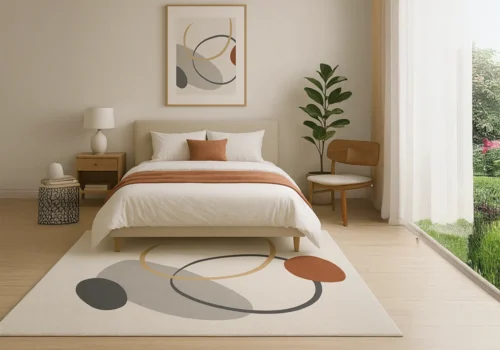 Tapis SCARLET Blanc/ Rouge 140×190 cm Décoration Votre Magasin de Meuble et Électroménager à La Réunion !