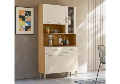 Buffet Cuisine GOLDEN PLUS 6 Portes/ 1 Tiroir Beige/Freijó