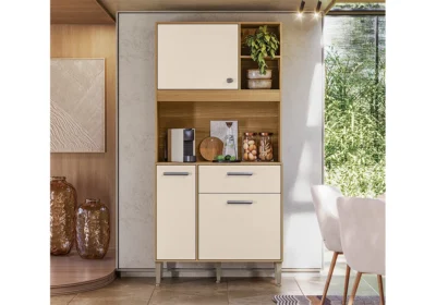 Buffet Cuisine ZEN 2 Portes/ 2 Tiroirs Freijó/Beige Cuisine Votre Magasin de Meuble et Électroménager à La Réunion !