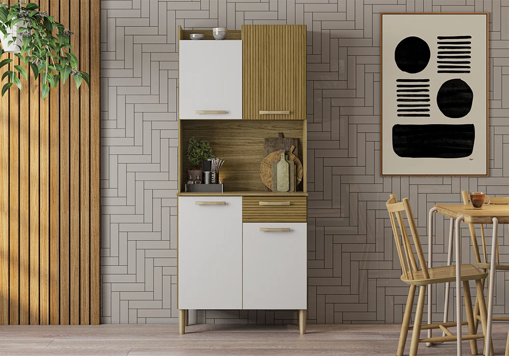 Buffet Cuisine GEN 4 Portes/ 1 Tiroir Blanc/Freijó Cuisine Votre Magasin de Meuble et Électroménager à La Réunion ! 5