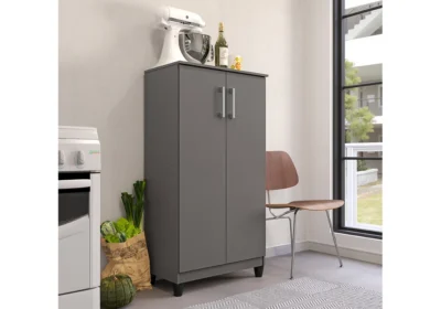 Meuble de Rangement BRISA 2 Portes Gris Meubles Votre Magasin de Meuble et Électroménager à La Réunion !