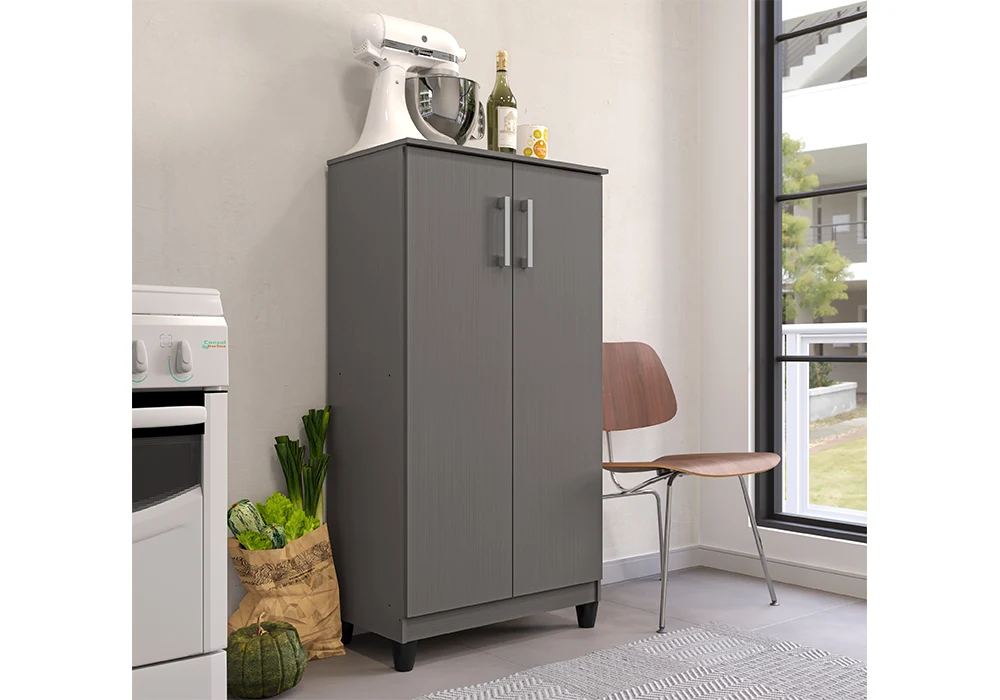 Meuble de Rangement BRISA 2 Portes Gris Meubles Votre Magasin de Meuble et Électroménager à La Réunion ! 4 Meuble de Rangement BRISA 2 Portes Gris – Image 1