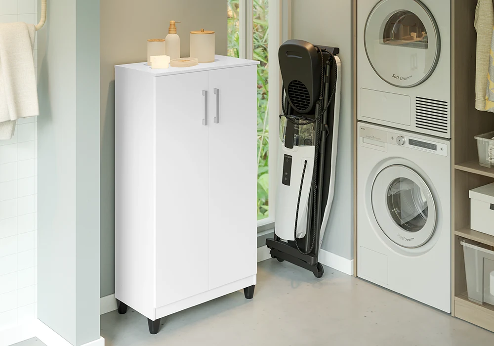 Meuble de Rangement BRISA 2 Portes Blanc Meubles Votre Magasin de Meuble et Électroménager à La Réunion ! 4 Meuble de Rangement BRISA 2 Portes Blanc – Image 1