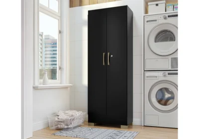 Armoire LUNA 2 Portes Noir Armoires, Commodes & Chevets Votre Magasin de Meuble et Électroménager à La Réunion !
