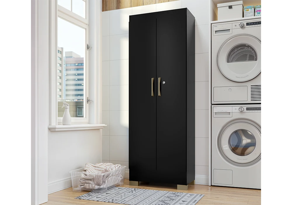 Armoire LUNA 2 Portes Noir Armoires, Commodes & Chevets Votre Magasin de Meuble et Électroménager à La Réunion !