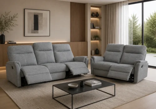 Canapé 3 Places avec 2 Relax Electrique + Canapé 2 Places avec 2 Relax Electrique CALIO Fauteuils Relaxants Top Confort Votre Magasin de Meuble et Électroménager à La Réunion !