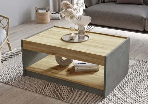 Table Salon GAVIA Anthrachite / Chêne Salles à Manger Votre Magasin de Meuble et Électroménager à La Réunion !