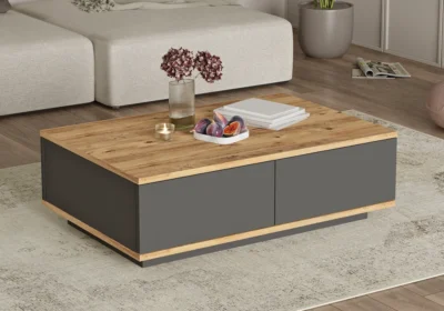 Table Salon Anthracite / Chêne (Collection BLANCA)