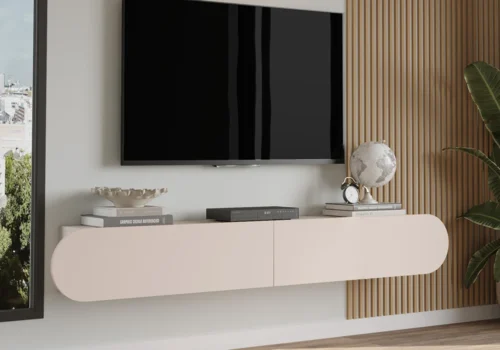Meuble TV Suspendu RAFINIA Beige Meubles Votre Magasin de Meuble et Électroménager à La Réunion !