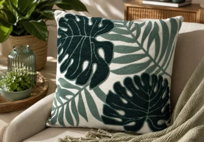 Coussin Décoratif Tropical Sauge – 45 x 45 cm
