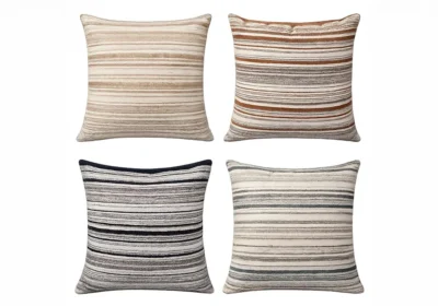 Coussin Décoratif Rayures Contemporaines – 45 x 45 cm