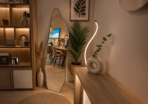 Miroir GALET Sur Pied Noir Décoration Votre Magasin de Meuble et Électroménager à La Réunion !