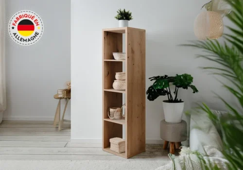 Étagère 4 Niches Colonne MAX Chêne Armoires, Commodes & Chevets Votre Magasin de Meuble et Électroménager à La Réunion !