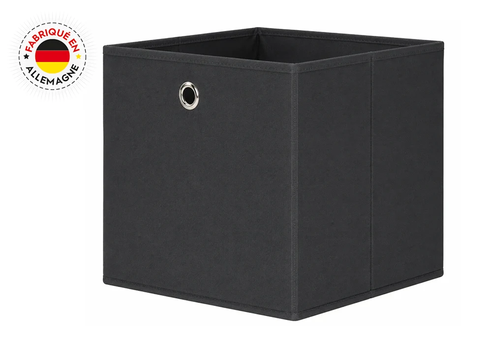 Boîte de Rangement Textile Gris Anthracite Les Rangements Votre Magasin de Meuble et Électroménager à La Réunion ! 4 Boîte de Rangement Textile Gris Anthracite – Image 1