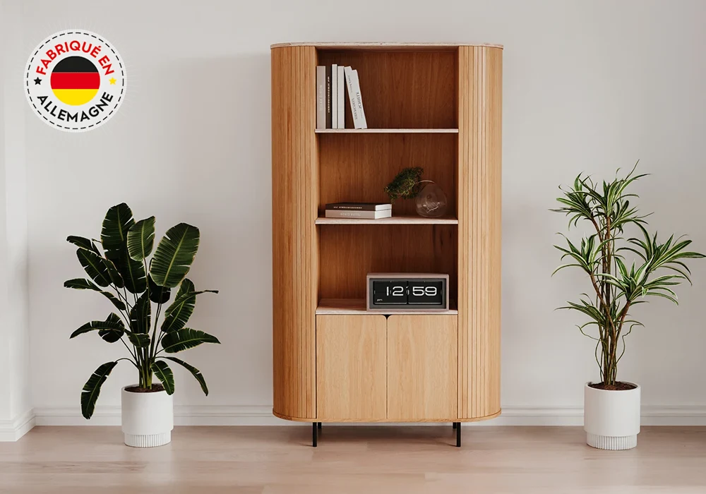 Meuble Haut FABIA 2 Portes/3 Niches Chêne Les Consoles Votre Magasin de Meuble et Électroménager à La Réunion ! 4 Meuble Haut FABIA 2 Portes/3 Niches Chêne – Image 1