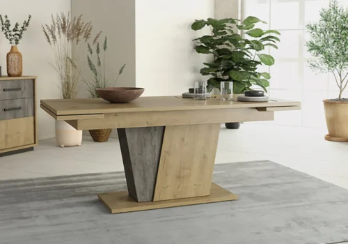 Table Rectangulaire avec 2 Allonges (Collection TERRA) Salles à Manger Votre Magasin de Meuble et Électroménager à La Réunion !
