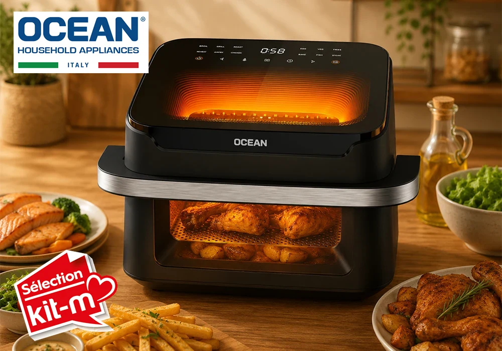 Friteuse à Air Digitale 10L Double Zone OCEAN (OCAFC22100D2WN) Cuisine Votre Magasin de Meuble et Électroménager à La Réunion ! 4 Friteuse à Air Digitale 10L Double Zone OCEAN (OCAFC22100D2WN) – Image 1