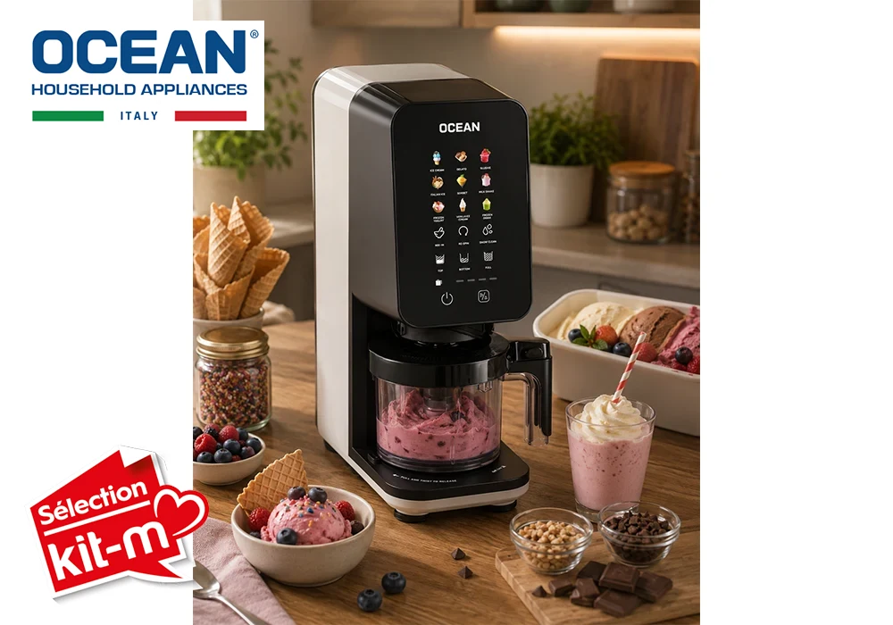 Machine à Glace Digital + 3 Bols OCEAN (OCICMK705DWN) Cuisine Votre Magasin de Meuble et Électroménager à La Réunion !