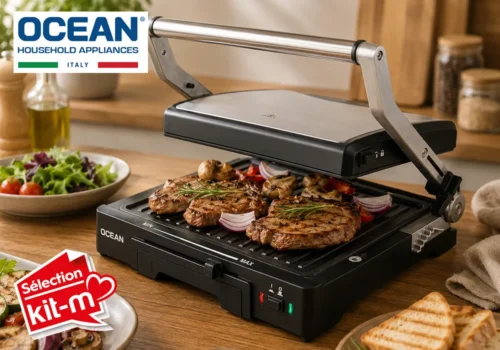 Grill Viande & Panini Multifonction 180° OCEAN (OCMG2000) Cuisine Votre Magasin de Meuble et Électroménager à La Réunion !