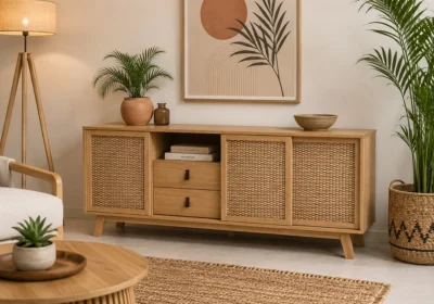 Meuble Bas 3 Portes 2 Tiroirs (Collection Malang Zen) Meubles Votre Magasin de Meuble et Électroménager à La Réunion !