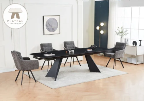 Table Rectangulaire Extensible NOVARA Noir Salles à Manger Votre Magasin de Meuble et Électroménager à La Réunion !