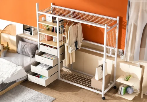 Dressing MELINE Blanc Avec 4 Tiroirs Armoires, Commodes & Chevets Votre Magasin de Meuble et Électroménager à La Réunion !