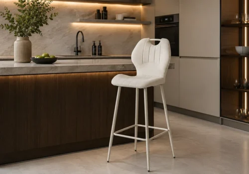 Tabouret de Bar BALMA Beige Chaises Votre Magasin de Meuble et Électroménager à La Réunion !