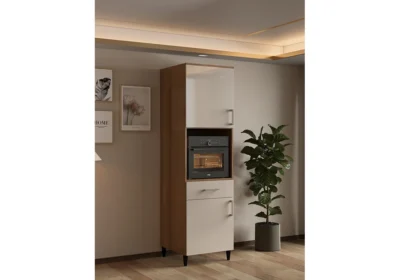 Meuble Colonne 60 cm 2 Portes Beige (COLLECTION SELENA) Ensembles Cuisine Votre Magasin de Meuble et Électroménager à La Réunion !