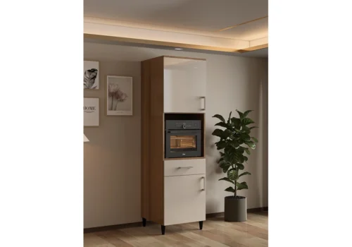 Meuble Colonne 60 cm 2 Portes Beige (COLLECTION SELENA) Ensembles Cuisine Votre Magasin de Meuble et Électroménager à La Réunion !