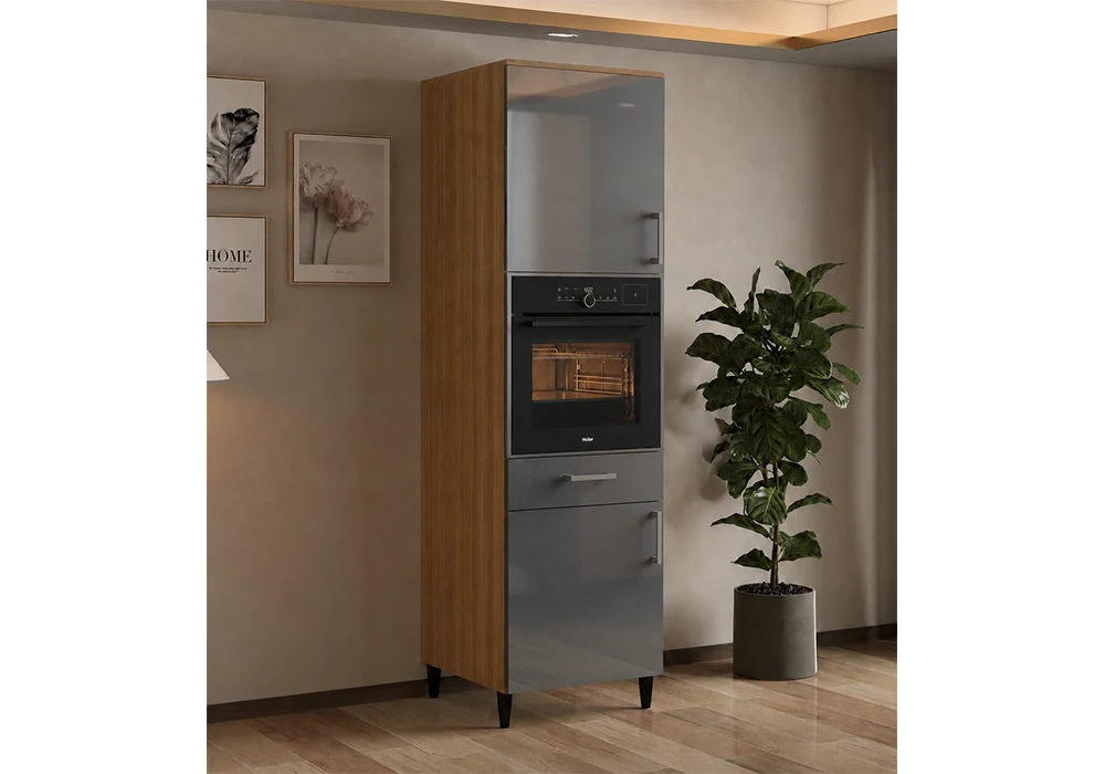 Meuble Four 60cm 2 Portes Gris (COLLECTION SELENA) Ensembles Cuisine Votre Magasin de Meuble et Électroménager à La Réunion ! 4 Meuble Four 60cm 2 Portes Gris (COLLECTION SELENA) – Image 1